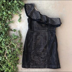J. Crew// One-Shoulder Eyelet Dress